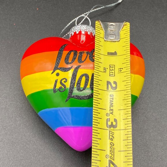 Love is Love Pride Heart Christmas Tree Ornament Holiday Seasonal Decor - Picture 12 of 13